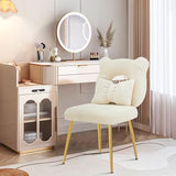 Furnimart Cute Vanity Chair, Bear Shape Makeup Chair with Backrest Pillow, Comfy Accent Chair Desk Chair Teddy fabric with Golden Metal Legs for Living Room/Dressing Room/Home Office Green