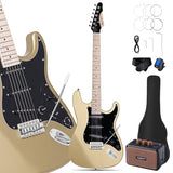 Leo Jaymz 39 Full Size ST Style Electric Guitar Starter Kit with SSH Pickup, 5W Portable Amp, Tuner, Gig Bag, Strap & Accessories (Violet Ocean)