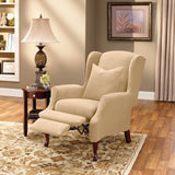 Sure Fit Stretch Pique Wing Chair Recliner Slipcover, Cream
