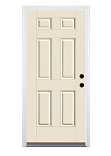 Therma-Tru Benchmark Doors 32-in x 80-in Fiberglass Left-Hand Inswing Ready to Paint Unfinished Prehung Single Front Door in Whi
