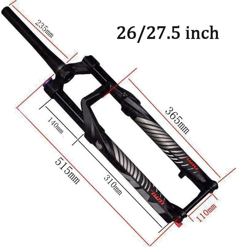 AMeLL 27.5/29 Inch DH MTB Fork 120mm Travel, 1-1/2 Tapered Mountain Bike Suspension Fork (Color : Remote, Size : 27.5”)