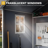 DWVO 5x3ft Resin Outdoor Storage Shed with Floor, Waterproof Lockable Storage Shed with Window, Plastic Outside Tool Storage for Garden, Backyard, Patio, Lawn, Gray