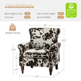HULALA HOME Modern Wingback Accent Chair with Wood Legs & Removable Cushion, Comfy Upholstered Armchair with Nailhead Trim, Floral Pattern Single Sofa Chair for Living Room Bedroom, Blue