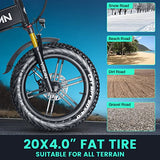 VITILAN i7 Pro Electric Bike Adults Folding 750W BAFANG Motor Fat Tire Ebike Removable 16AH/20AH Cell Battery Full Suspension Electric Bicycle 8-Speed
