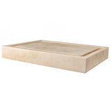 Eden Bath Rectangular Infinity Pool Sink – Honed Beige Travertine