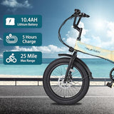 Folding Electric Bike for Adults, 20??3.0 Fat Tire Electric Bicycle, 374.4Wh Battery Ebike, 20MPH Electric Cargo Bike with LCD Color Display & 6 Speed Gears (Fits for 5’0+)