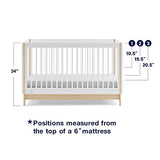 GAP babyGap Tate 4-in-1 Convertible Crib – Greenguard Gold Certified, Bianca White/Natural