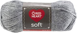 Red Heart Soft Yarn – Light Grey Heather, Multipack of 12
