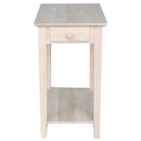Pemberly Row 1 Drawer Transitional Wood Narrow End Table in Natural