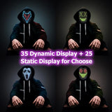 Mr.Pang Music LED Mask with Gesture Sensing, Face Transforming Light Up Mask Halloween Costume for Cosplay Masquerade, Fits Adult and Kids