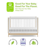 GAP babyGap Tate 4-in-1 Convertible Crib – Greenguard Gold Certified, Bianca White/Natural