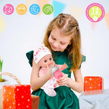 Baby Doll Toys Set, 14 Doll Toys, 25Pcs Dolls Care Toy Playset, Toddlers Toy Doll Set Incl Cradle Crib, High Chair, Milk Bottle, Pacifier, Diaper, Baby Gift for Age 3 4 5 6+ Years Old Girls Boys