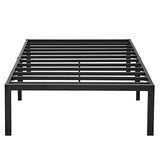 PrimaSleep 18 Inch Tall Heavy Duty Steel Slat Bed Frame/Anti-Slip Support/Easy Assembly Mattress Foundation/No Noise/No Box Spring Needed/Full/Black