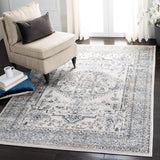 SAFAVIEH Oregon Collection ORE877F Oriental Distressed Non-Shedding Living Room Bedroom Dining Home Office Area Rug, 8′ x 10′, Grey / Ivory
