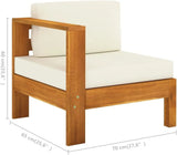 fashionable Furniture Sets 6 Piece Patio Lounge Set with Cream White Cushions Acacia Wood Outdoor Tables for Conversation Dining Outdoor Side Table White