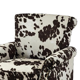 HULALA HOME Modern Wingback Accent Chair with Wood Legs & Removable Cushion, Comfy Upholstered Armchair with Nailhead Trim, Floral Pattern Single Sofa Chair for Living Room Bedroom, Blue